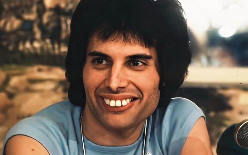 Legendary singer Freddie Mercury smiling