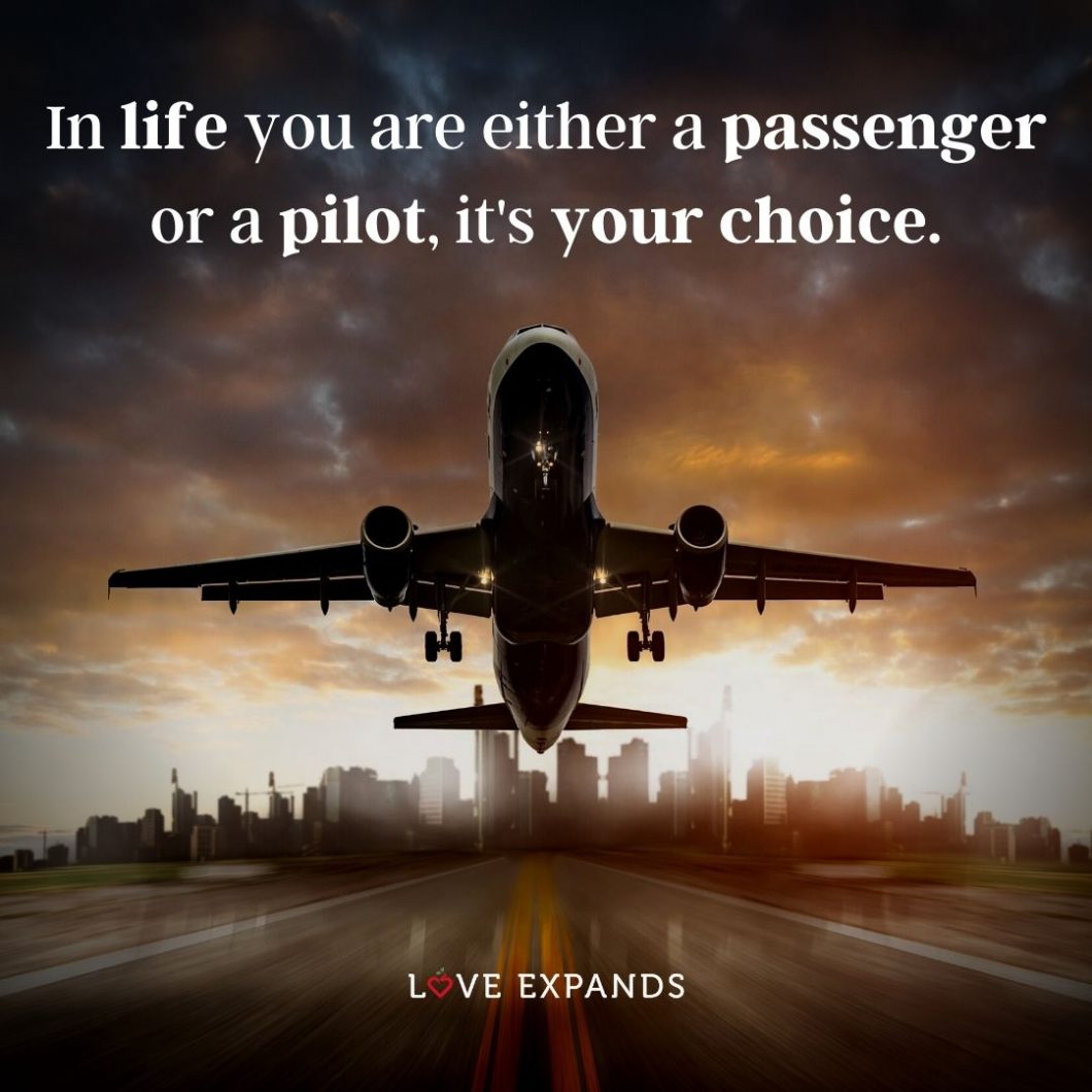 Life picture quote: "In life you are either a passenger or a pilot, it's your choice."