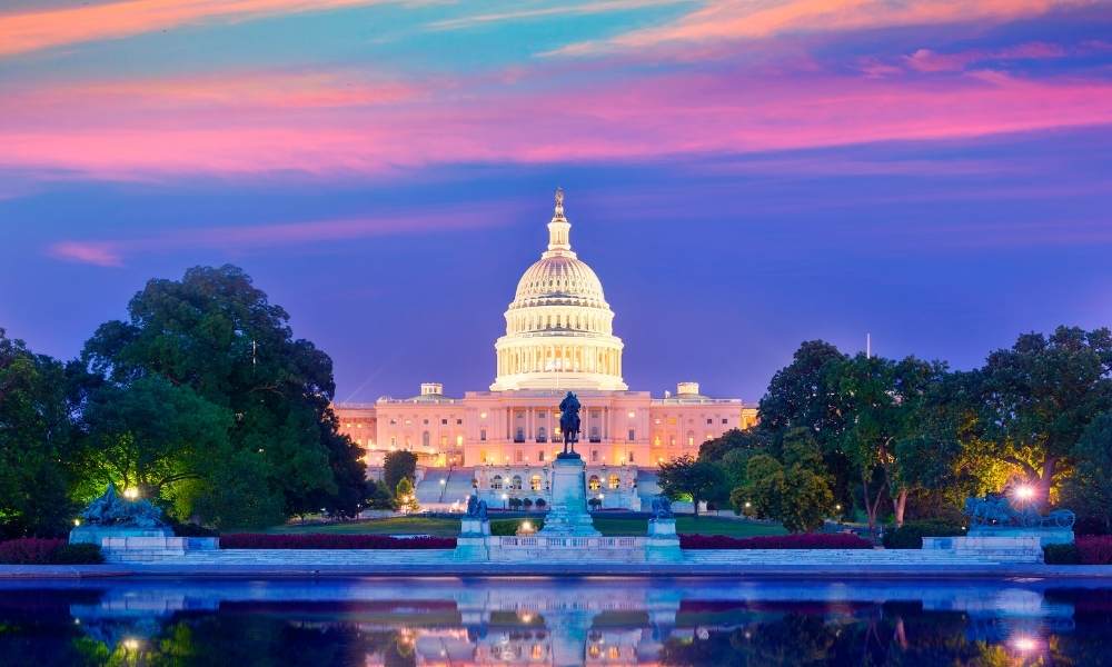 Washington, D.C. is the ninth capital of the United States.
